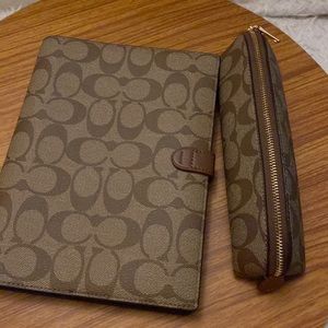Coach Notebook and Pen case bundle